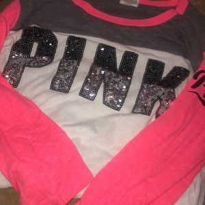 Pink long sleeve T-shirt